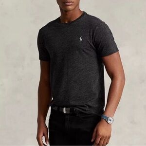 Men’s Polo Ralph Lauren T-Shirt Charcoal Gray Custom Slim Fit Tee Size XL